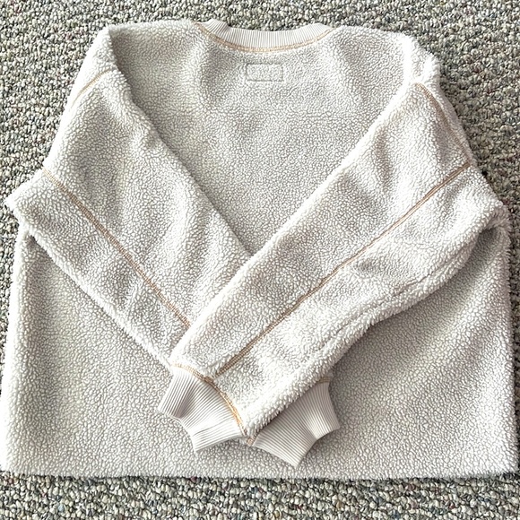 Cream Sherpa Crew Neck Sweater-New Without Tags - Picture 3 of 3
